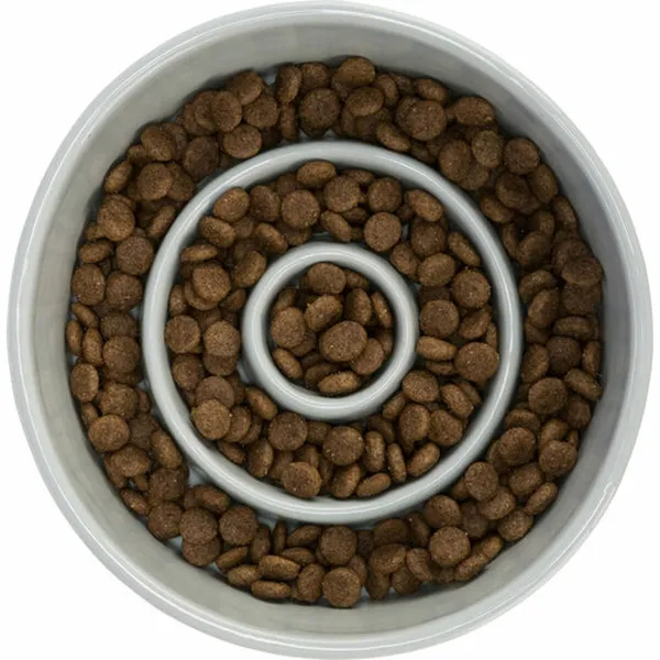 Dog Feeder Trixie Slow Feeding Blue Grey Ø 14 cm 450 ml