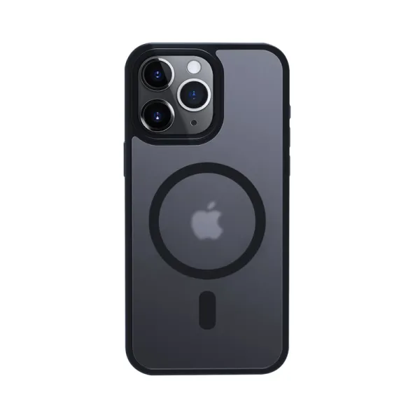 Crong Hybrid Frost MAG Cover - iPhone 15 Pro MagSafe Case (Navy Blue)