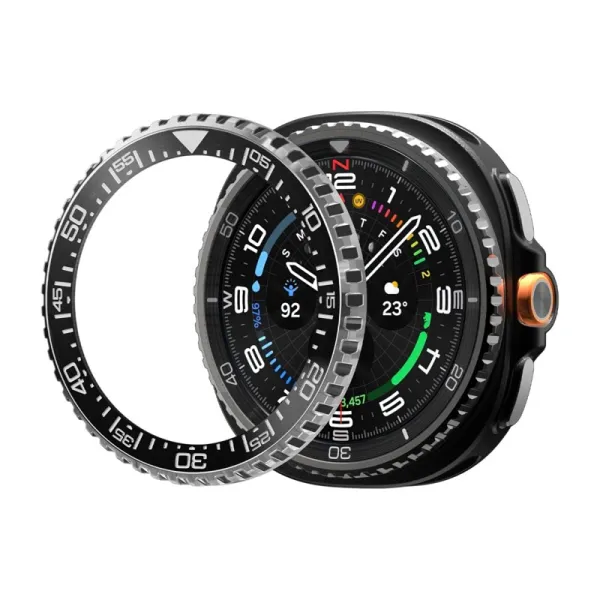 Spigen Bezel Tune Pro Diver - Case / Protective Ring for Samsung Galaxy Watch 8 Classic 46 mm (Silver)