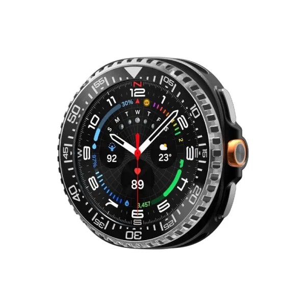Spigen Bezel Tune Pro Diver - Case / Protective Ring for Samsung Galaxy Watch 8 Classic 46 mm (Silver)