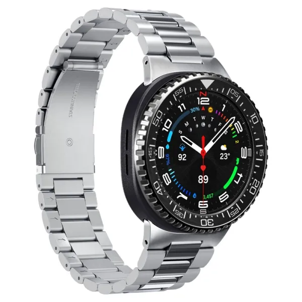 Spigen Bezel Tune Pro Diver - Case / Protective Ring for Samsung Galaxy Watch 8 Classic 46 mm (Silver)