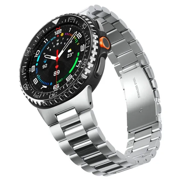 Spigen Bezel Tune Pro Diver - Case / Protective Ring for Samsung Galaxy Watch 8 Classic 46 mm (Silver)