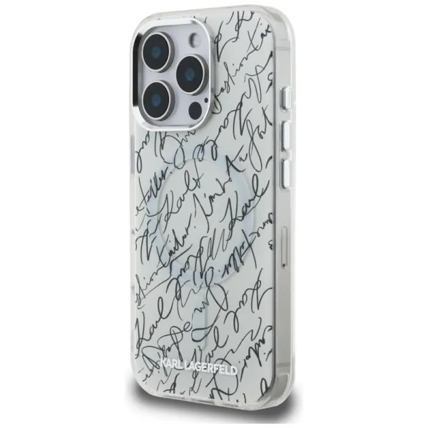 Karl Lagerfeld IML Karl Script Pattern MagSafe - Case for iPhone 16 Pro (white)