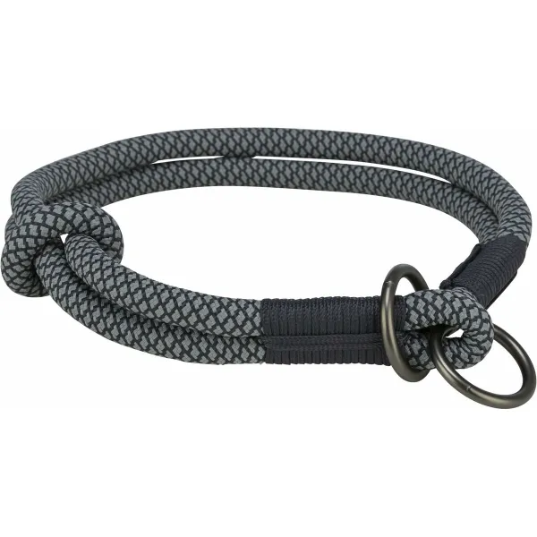 Suņu apmācības kaklasiksna Trixie Soft Rope Melns Pelēks S/M 40 cm