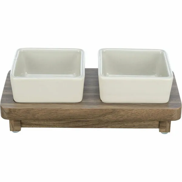 Koiran ruoka-annostelija Trixie CityStyle Ruskea Harmaa Ø 10 cm 2 x 200 ml 24 x 4 x 12 cm