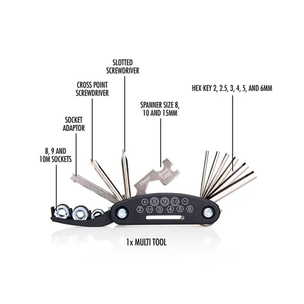 Bicycle Gear - Bike tool set in case 14 items