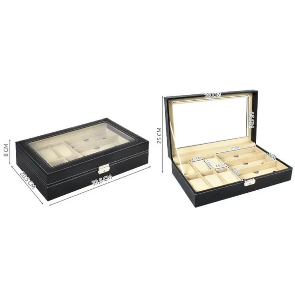 Watch and glasses organizer black