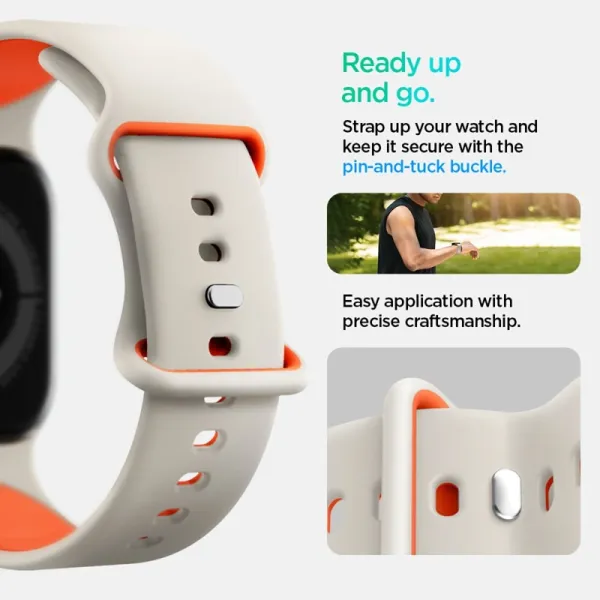 Spigen Nano Pop - Strap for Apple Watch 44/45/46/49 mm (Orange Beige)