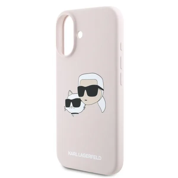 Karl Lagerfeld Silicone Double Heads Print MagSafe - Case iPhone 16 Plus (pink)