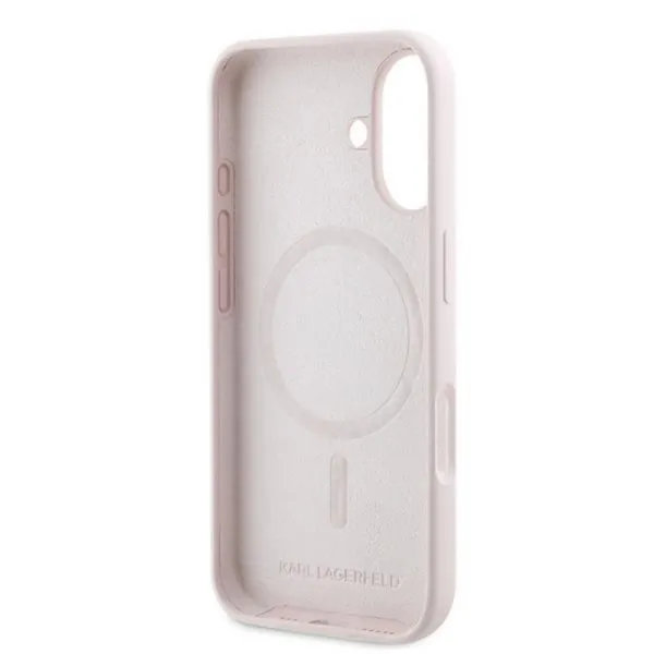Karl Lagerfeld Silicone Double Heads Print MagSafe - Case iPhone 16 Plus (pink)