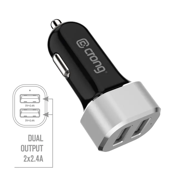 Crong Power Car Charger 24W - Car charger 2xUSB 2.4A (aluminum)