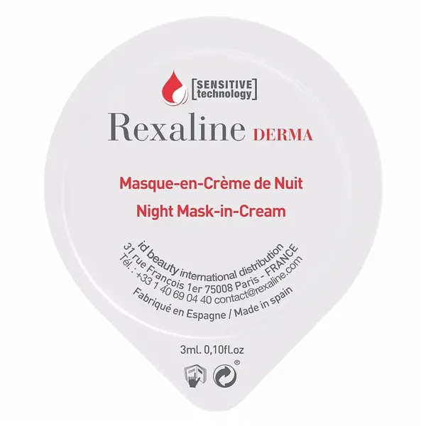 Moisturising Overnight Mask Rexaline Derma 3 ml x 6 Sensitive skin