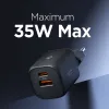 Spigen Essential EE352EU GaN Pro - USB-C + USB-A 35W Wall Charger (Black)