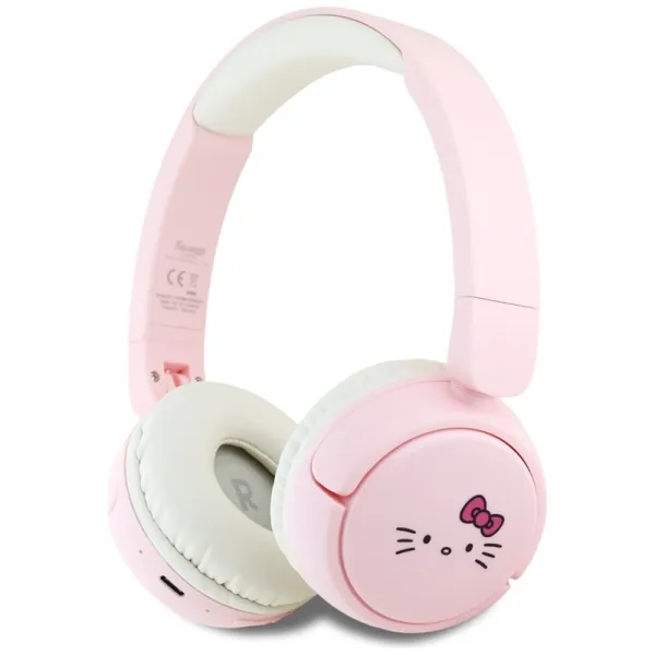 Hello Kitty Face Logo - Wireless Over-Ear Bluetooth Headphones V5.3 (Pink)