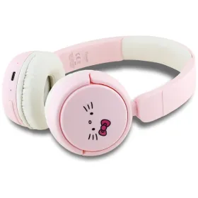 Hello Kitty Face Logo - Wireless Over-Ear Bluetooth Headphones V5.3 (Pink)