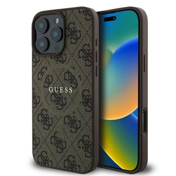 Guess 4G Ring Classic Logo MagSafe - Case for iPhone 16 Pro (brown)