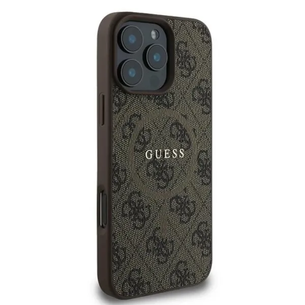 Guess 4G Ring Classic Logo MagSafe - Case for iPhone 16 Pro (brown)