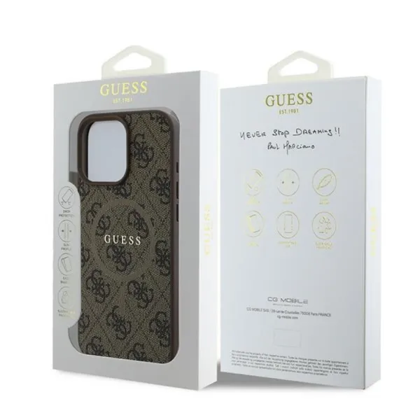 Guess 4G Ring Classic Logo MagSafe - Case for iPhone 16 Pro (brown)