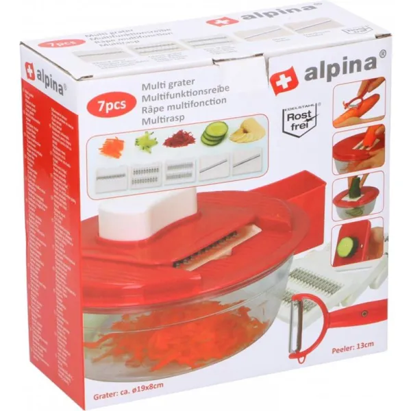 Alpina - Multifunction grater with a container + peeler