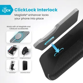 Speck Presidio2 Grip ClickLock & MagSafe - iPhone 16 Pro Max Case (Black / Slate Gray / White)