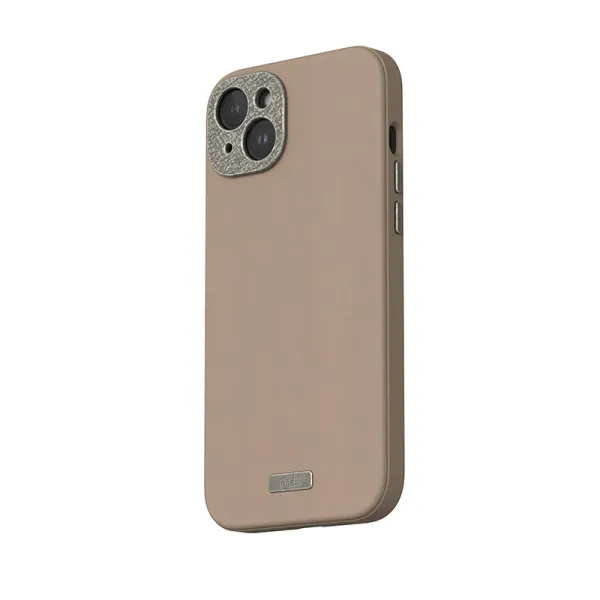 Moshi Napa MagSafe - Leather case for iPhone 15 Plus (Woodsmoke Brown)
