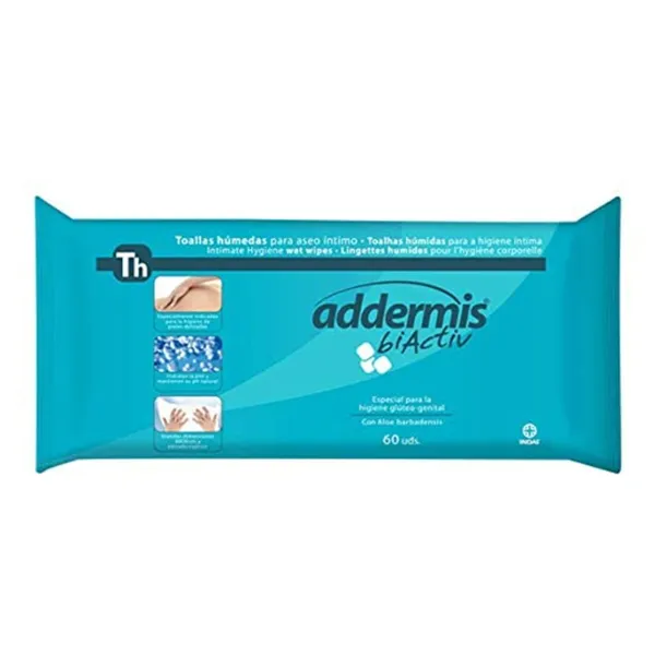 Moist Wipes ADDERMIS BIACTIV Indasec 889-0760 (60 uds) (60 uds)