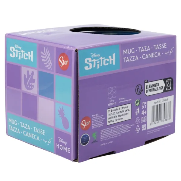 Disney Stitch - Ceramic mug in a gift box from the Flowers collection 380 ml