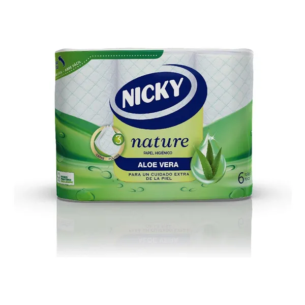 Toilet Roll Nature Aloe Vera Nicky Nature Aloe Vera (6 uds)