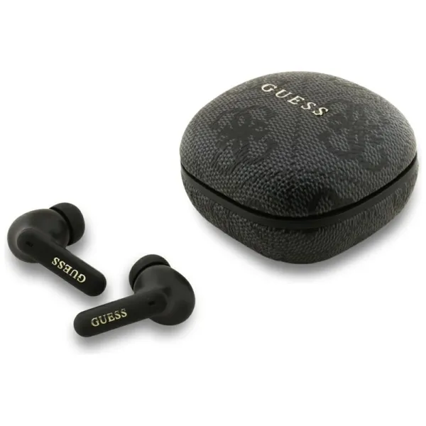 Guess 4G Classic Metal Logo - Bluetooth TWS ENC sluchátka + nabíjecí pouzdro (Èerná)