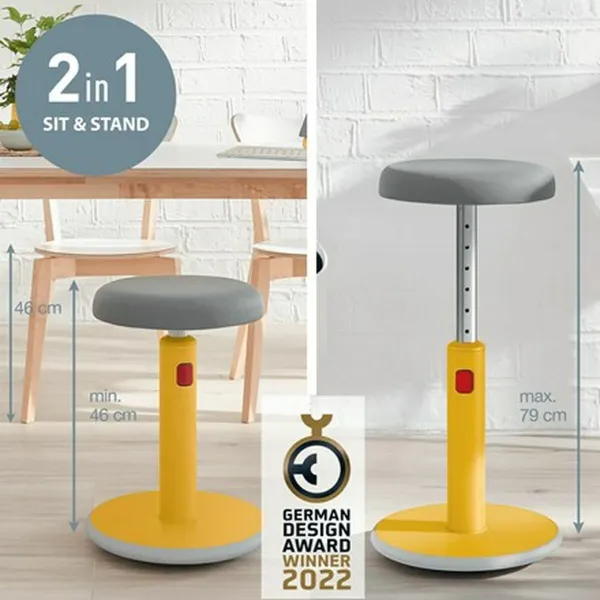 Ergonomiska taburete Leitz Ergo Cosy Active Dzeltens Plastmasa