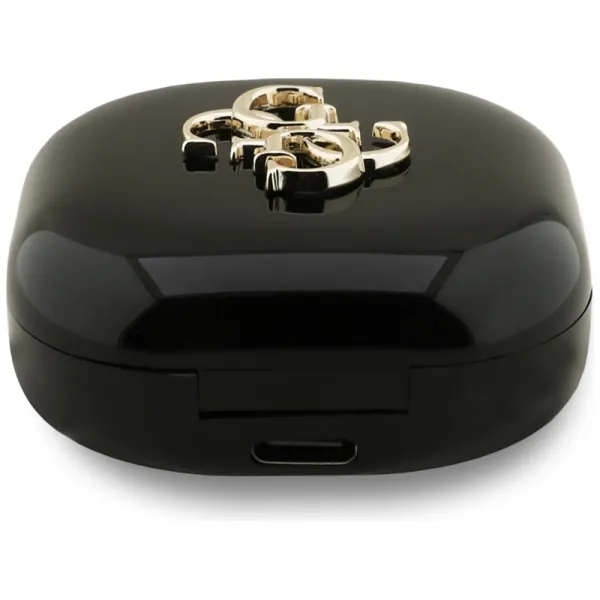 Guess 4G Metal Logo - TWS Bluetooth Earphones + Charging Case (Black)