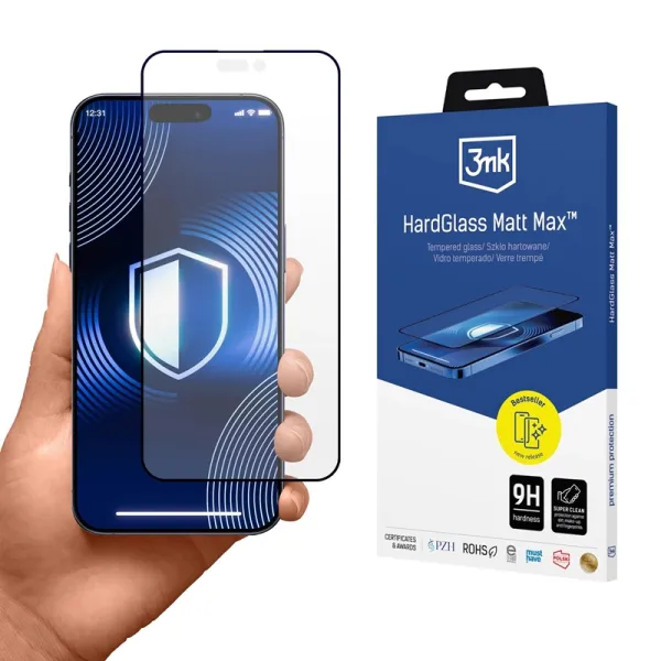 3mk HardGlass Matt Max - Matte Tempered Glass for iPhone 17 Pro