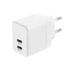 Crong Ultra Compact GaN - Wall Charger 2x USB-C 35W PD 3.0 with PPS (White)