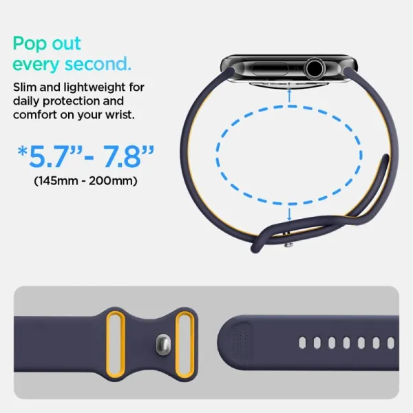 Spigen Nano Pop - Strap for Apple Watch 44/45/46/49 mm (Blueberry Navy)