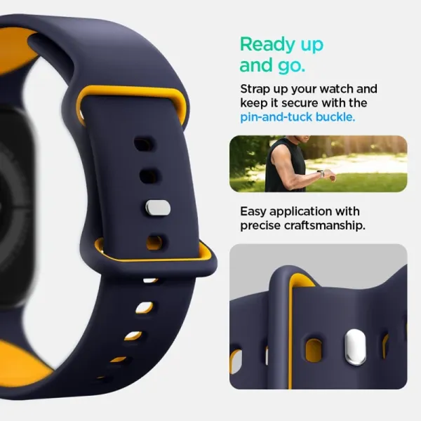 Spigen Nano Pop - Strap for Apple Watch 44/45/46/49 mm (Blueberry Navy)