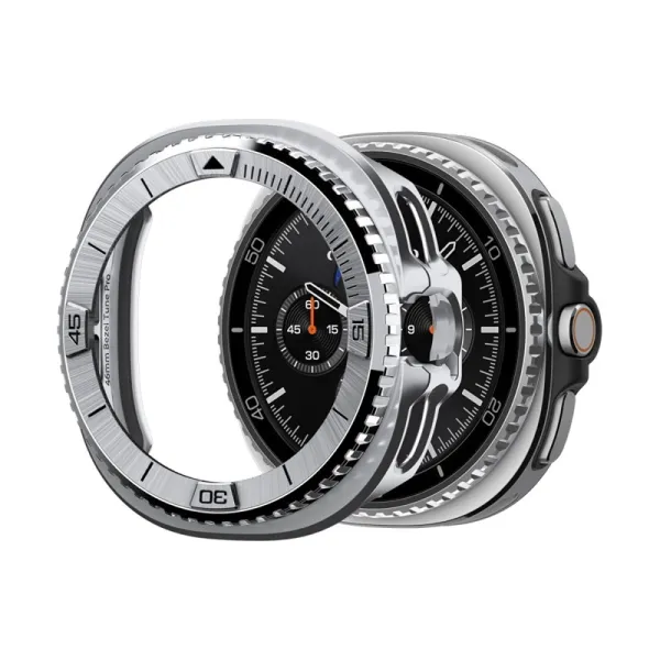 Spigen Bezel Tune Pro Pilot - Case / Protective Ring for Samsung Galaxy Watch 8 Classic 46 mm (Silver)