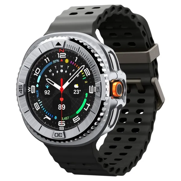 Spigen Bezel Tune Pro Pilot - Case / Protective Ring for Samsung Galaxy Watch 8 Classic 46 mm (Silver)