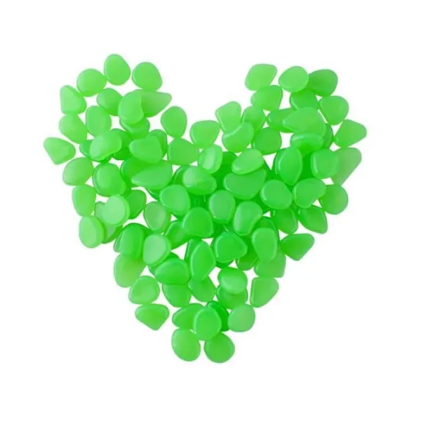 Luminous stones - set of 100 pieces green
