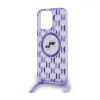 Karl Lagerfeld IML Crossbody Monogram Karl & Choupette Head MagSafe - Case for iPhone 15 Pro Max (Purple)