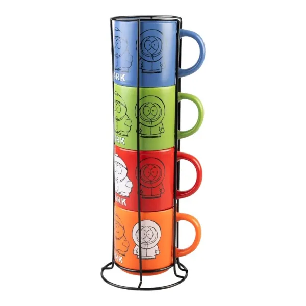 South Park - Set of 4 Ceramic Mugs with Stand 300 ml