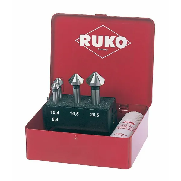 Norobežu urbju komplekts (Norobežu urbumi) RUKO DIN 335 Ātrdarbīgs tērauds (HSS) 4 Daudzums