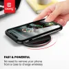 Crong PowerSpot Fast Wireless Charger – Aluminum 15W USB-C Qi Wireless Charger with Tempered Glass Coating (Silver White)