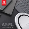 Crong PowerSpot Fast Wireless Charger – Aluminum 15W USB-C Qi Wireless Charger with Tempered Glass Coating (Silver White)