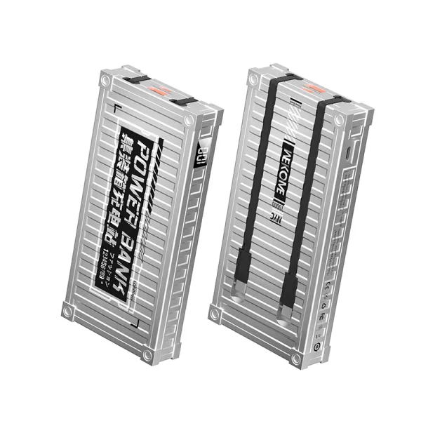 WEKOME WP-339 Container Series - Power bank 10000 mAh Super Charging with built-in USB-C & Lightning PD 20W cable + QC 22.5W (Si