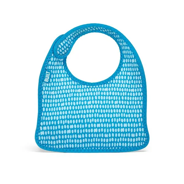 BUILT Mess Mate Set of 2 baby bib (Dribble Dots Blue)