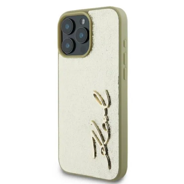 Karl Lagerfeld Metal Signature - Case for iPhone 16 Pro (gold)