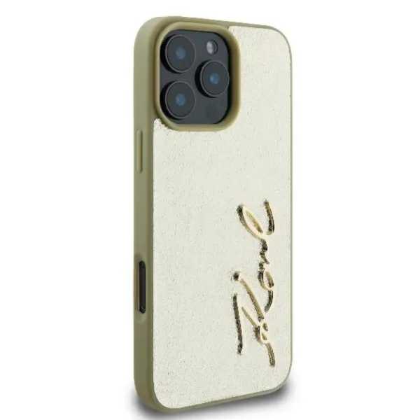 Karl Lagerfeld Metal Signature - Case for iPhone 16 Pro (gold)