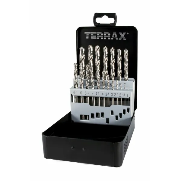 Набор сверл TERRAX футляр DIN 338 25 Предметы 19 Предметы