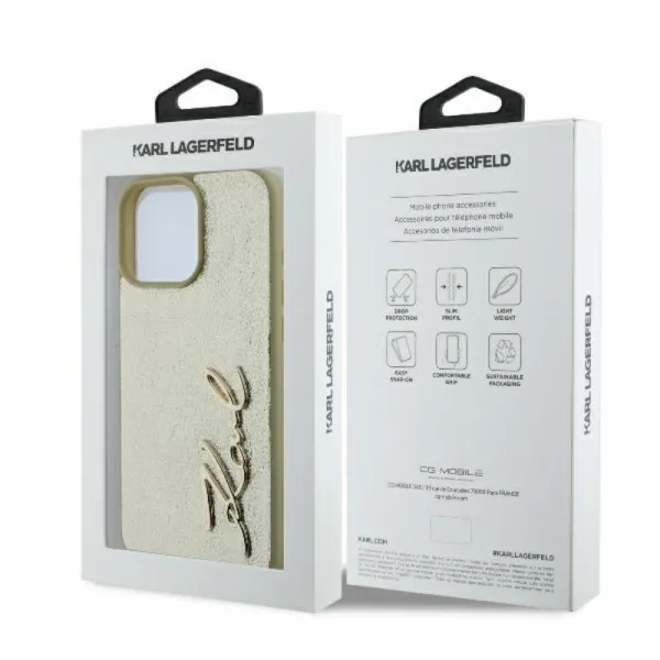 Karl Lagerfeld Metal Signature - Case for iPhone 16 Pro (gold)