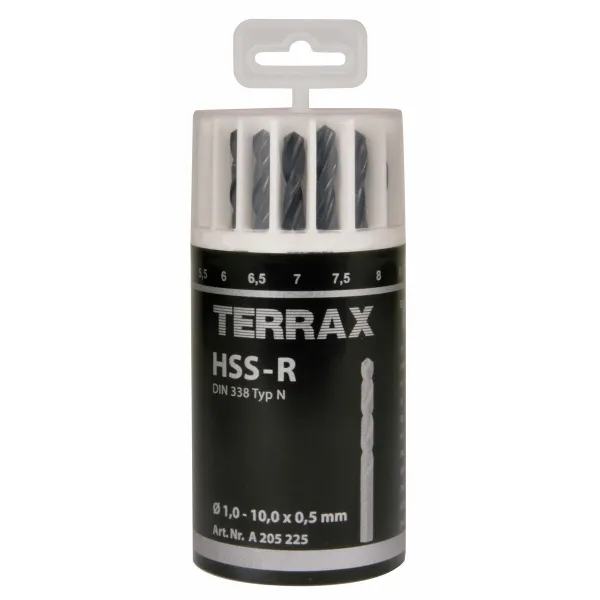 Spoles komplekts TERRAX Atvejis DIN 338 19 Daudzums (10 gb.)